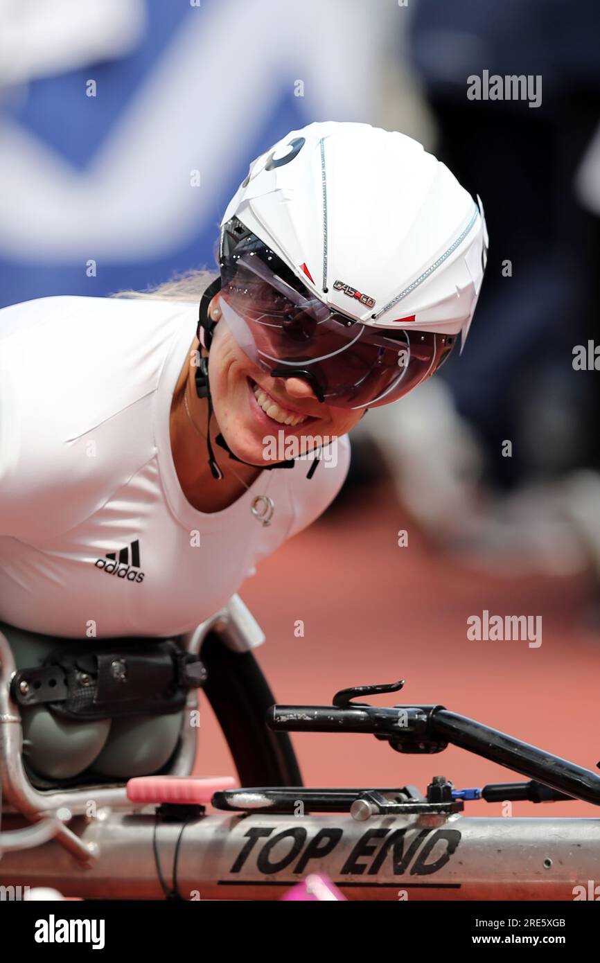 Hannah COCKROFT (Gran Bretagna) all'inizio della finale femminile dei 800 m Wheelchair alla IAAF Diamond League 2023, Queen Elizabeth Olympic Park, Stratford, Londra, Regno Unito. Foto Stock