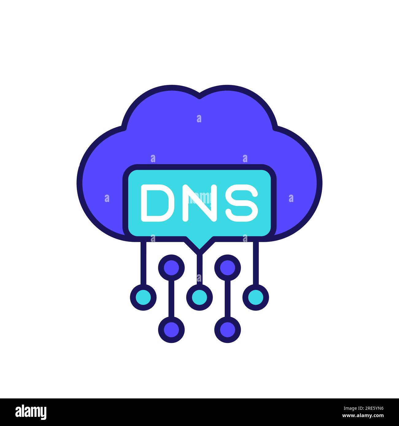Icona DNS per Web e applicazioni Illustrazione Vettoriale