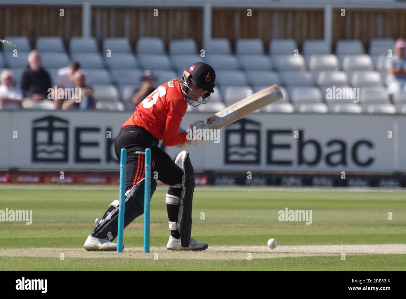 Chester le Street, 2 giugno 2023. Marie Kelly che batte per il Blaze viene lanciata dai Northern Diamonds durante una partita della Charlotte Edwards Cup a Seat Unique Riverside. Crediti: Colin Edwards Foto Stock