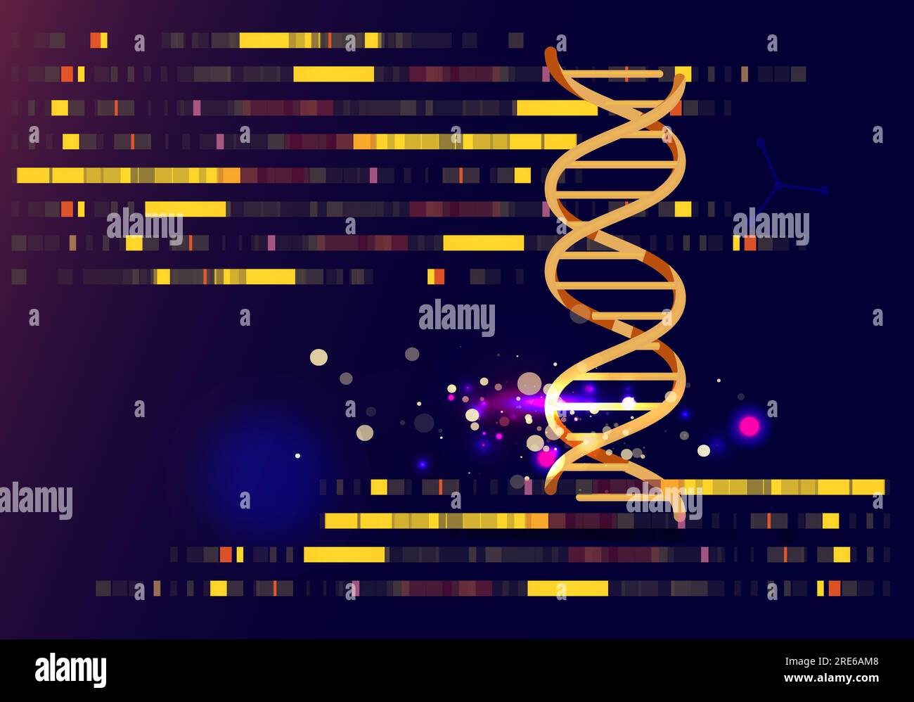 Sequenziamento genetica - Medicina di precisione - illustrazione astratta come file EPS 10 Illustrazione Vettoriale