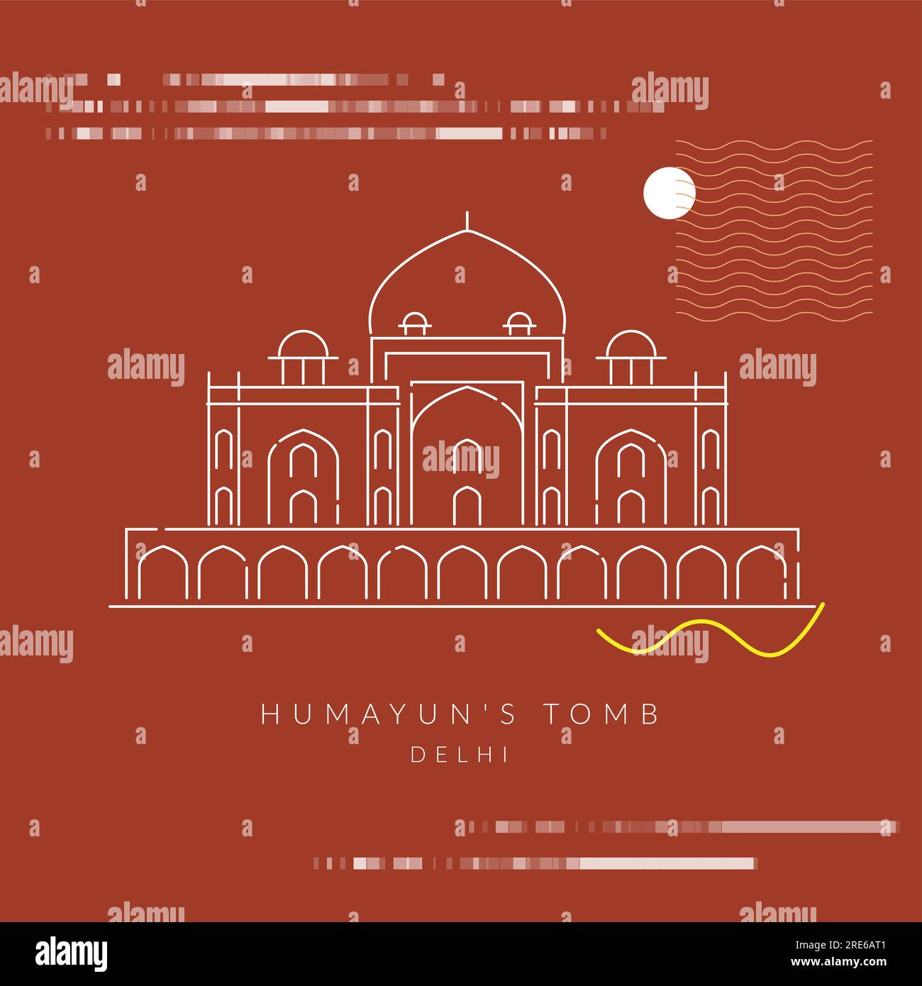 Humayun's Tomb - Delhi - Icon Illustration as EPS 10 file Illustrazione Vettoriale