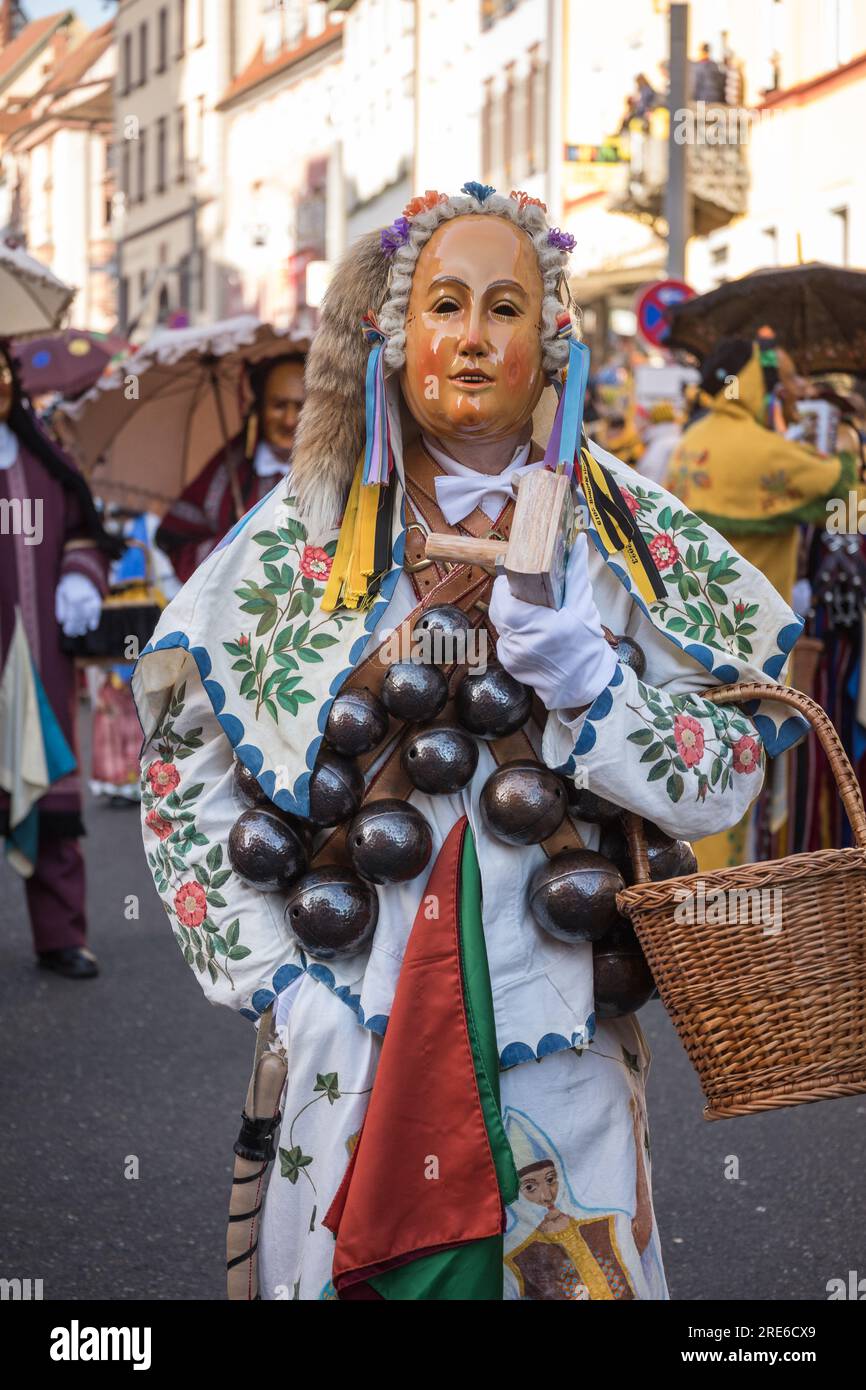 Schwäbisch Alemannische Fastnacht Rottweiler Narrensprung Masken Foto Stock