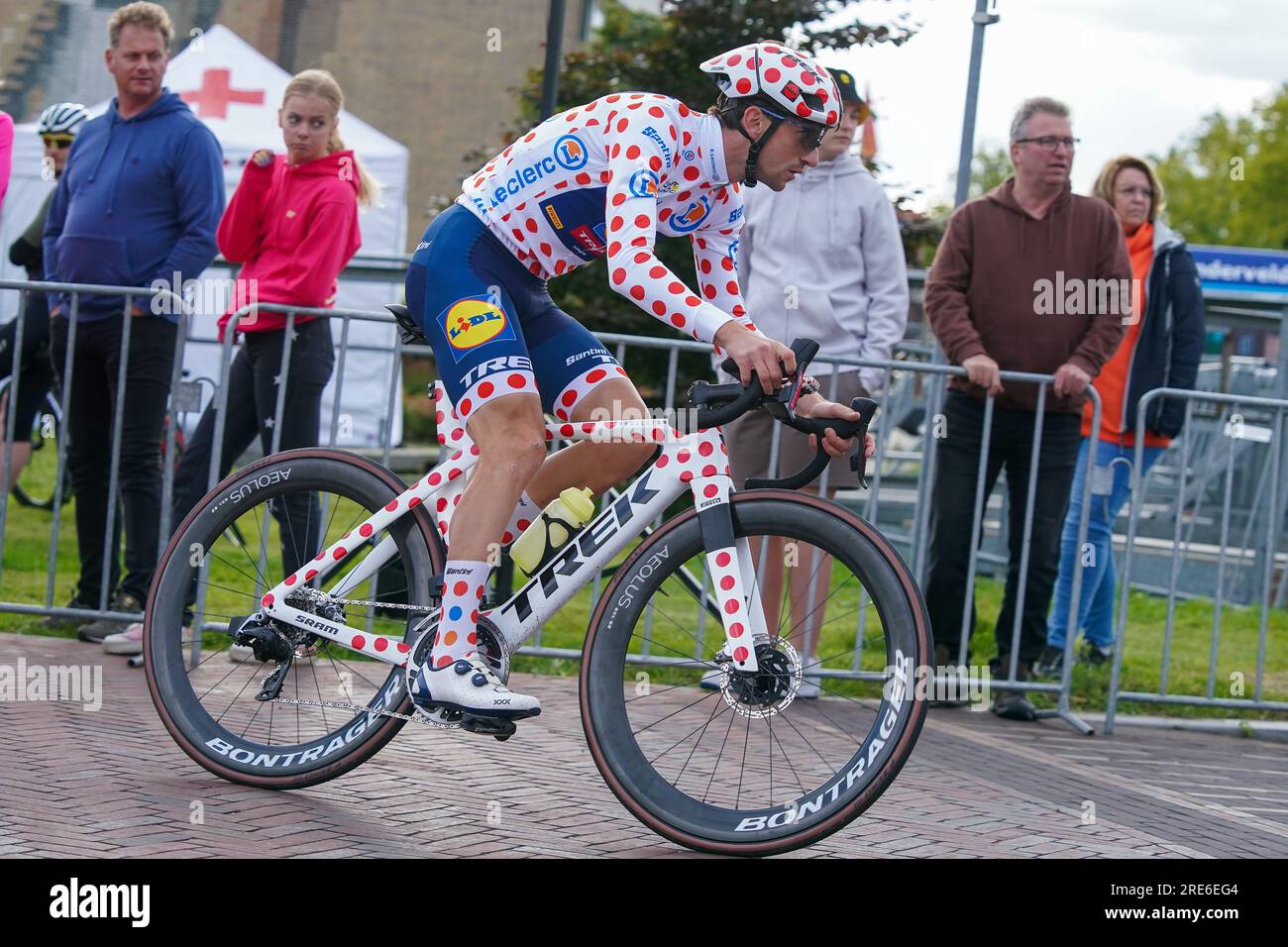 Surhuisterveen, Paesi Bassi. 25 luglio 2023. SURHUISTERVEEN, PAESI BASSI - LUGLIO 25: Giulio Ciccone del Team Lidl Trek durante il Profronde Surhuisterveen 2023 il 25 luglio 2023 a Surhuisterveen, Paesi Bassi (foto di Andre Weening/Orange Pictures) credito: Orange Pics BV/Alamy Live News Foto Stock