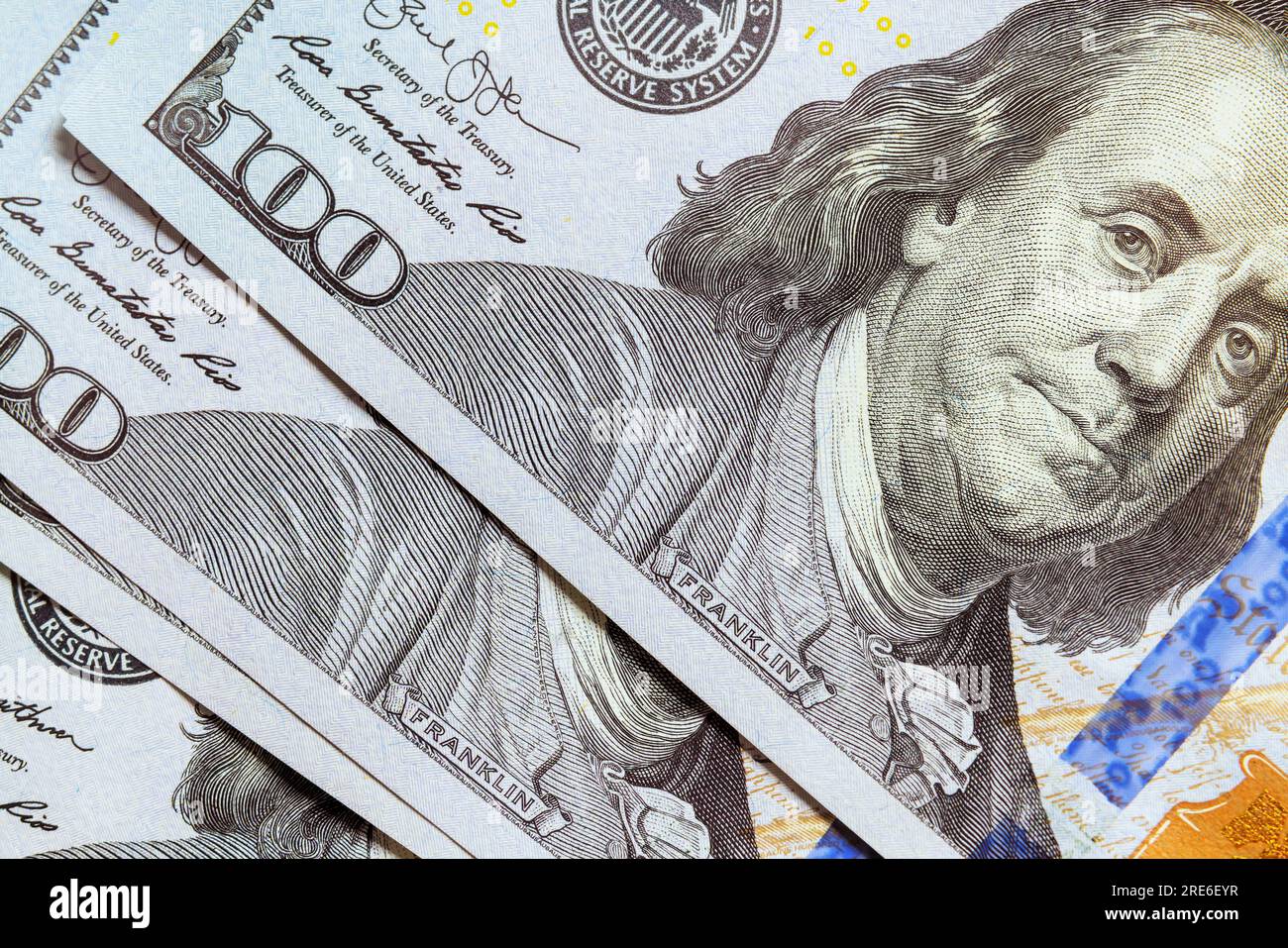 La moneta da cento dollari è la più alta circolazione di tagli negli Stati Uniti. Foto Stock