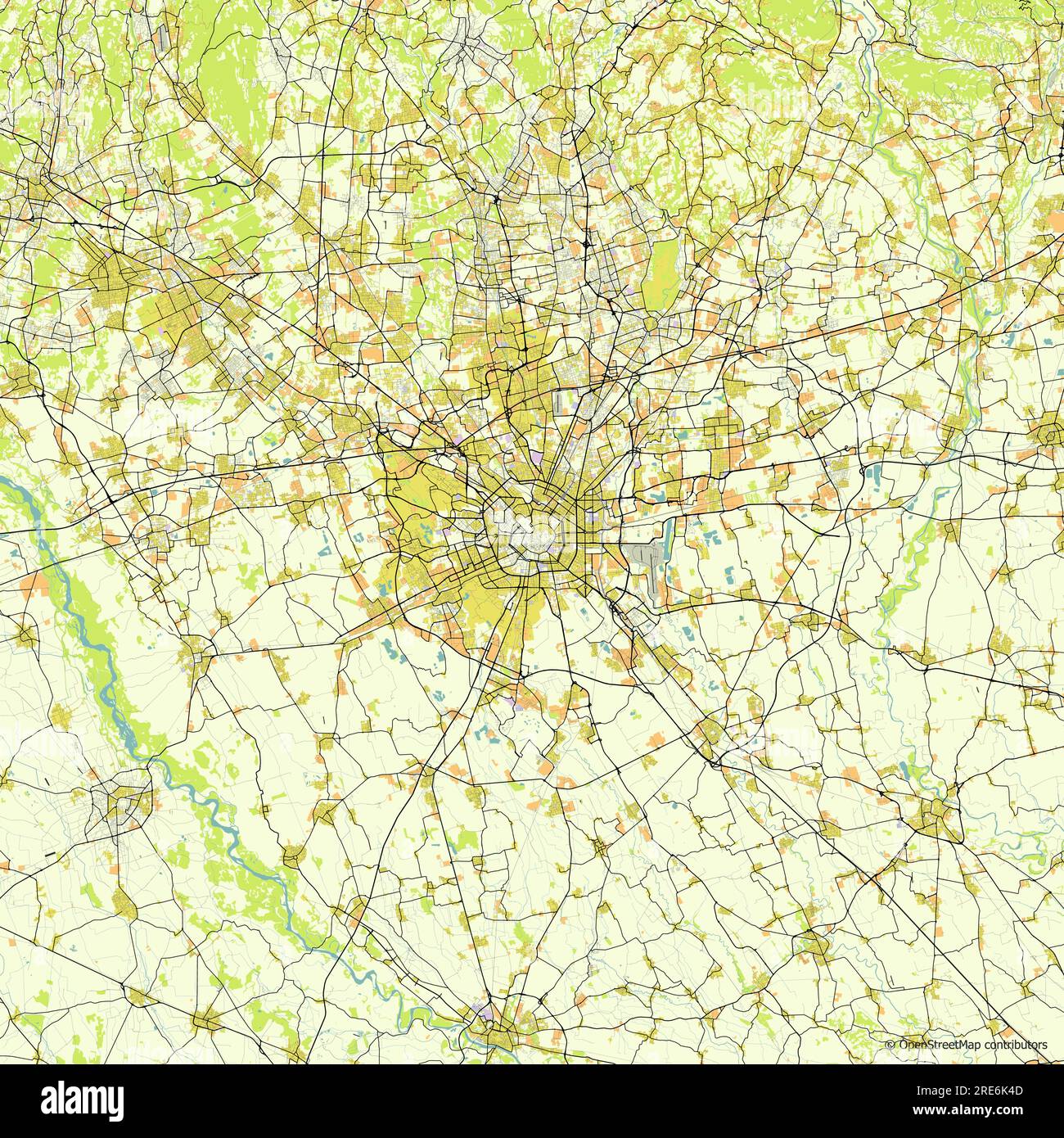 Mappa vettoriale della città di Milano, città metropolitana di Milano, Italia Illustrazione Vettoriale