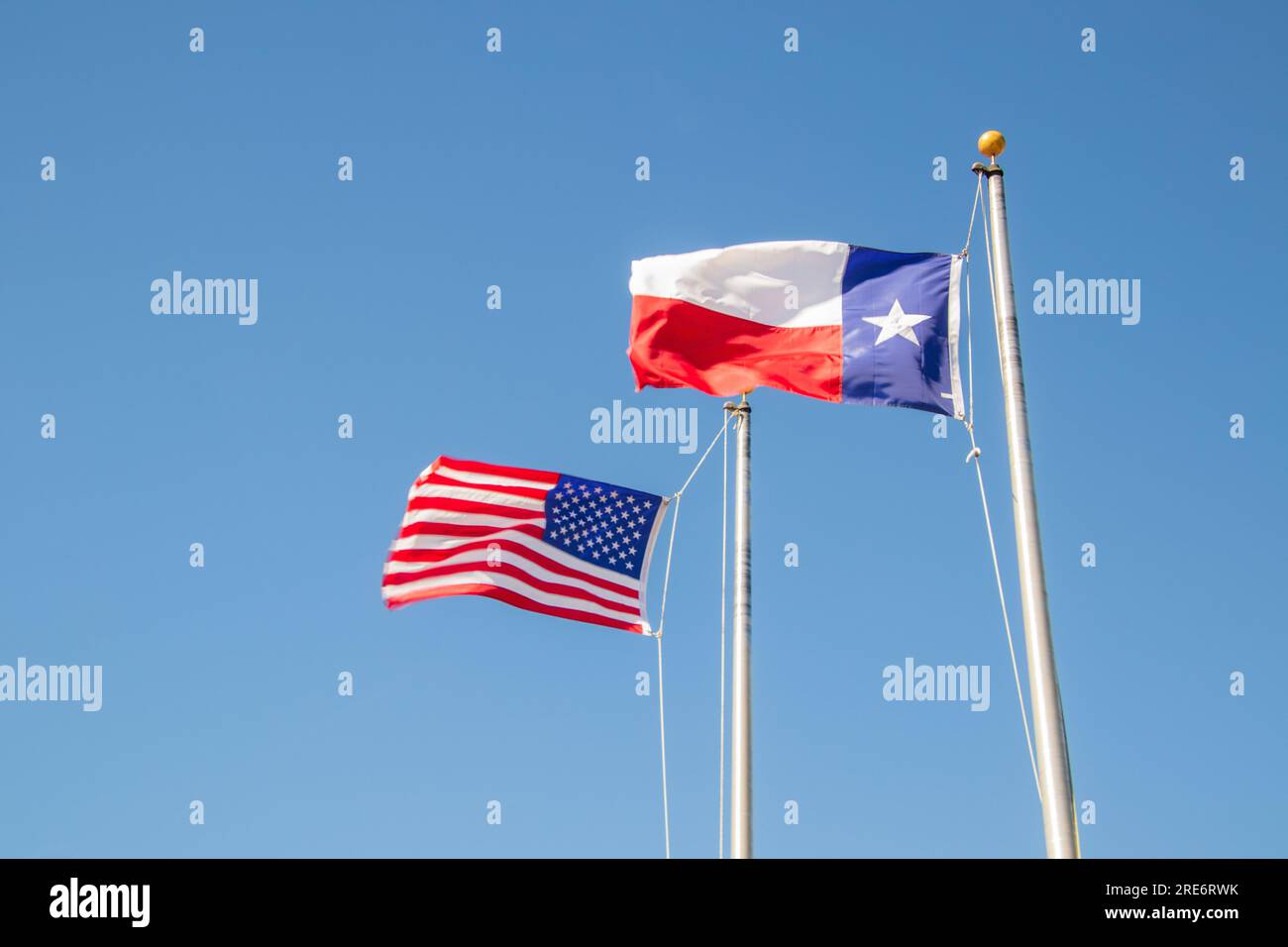 Bandiera degli Stati Uniti e del Texas Foto Stock
