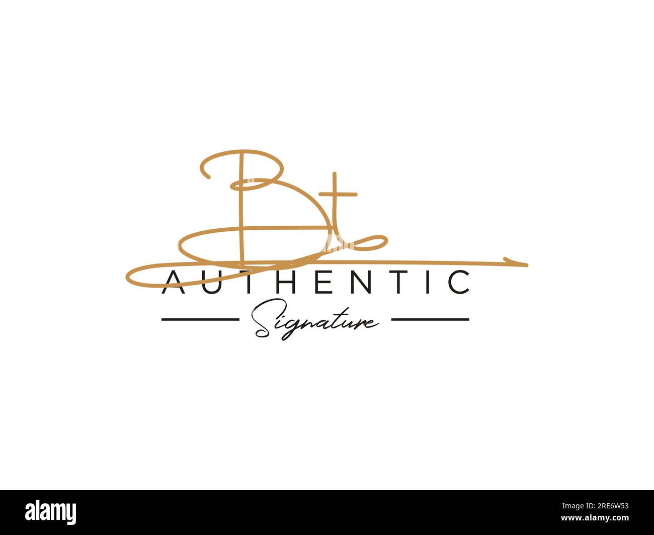 Vettore modello logo firma BT. Illustrazione Vettoriale
