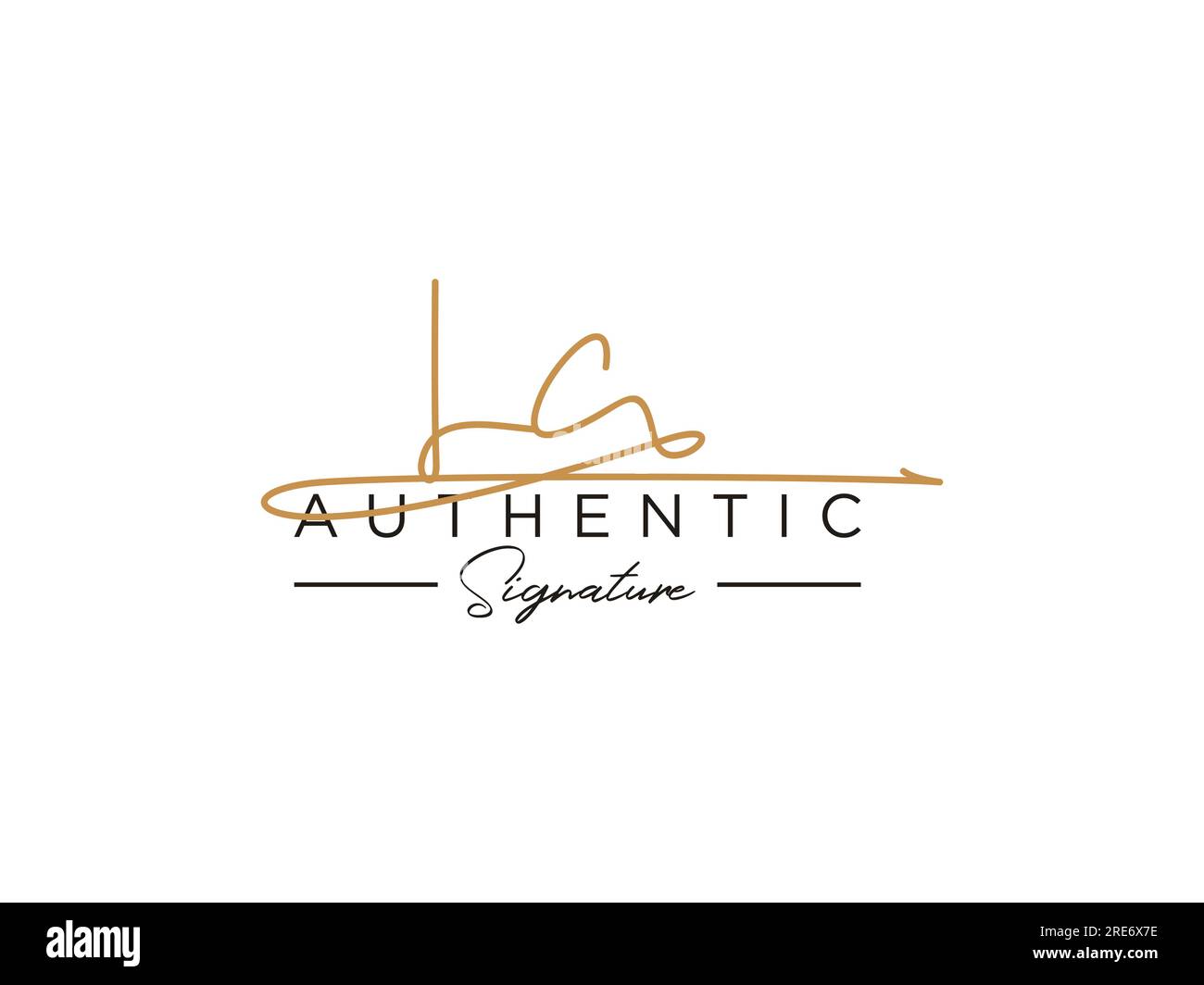 Vettore modello logo firma LC. Illustrazione Vettoriale