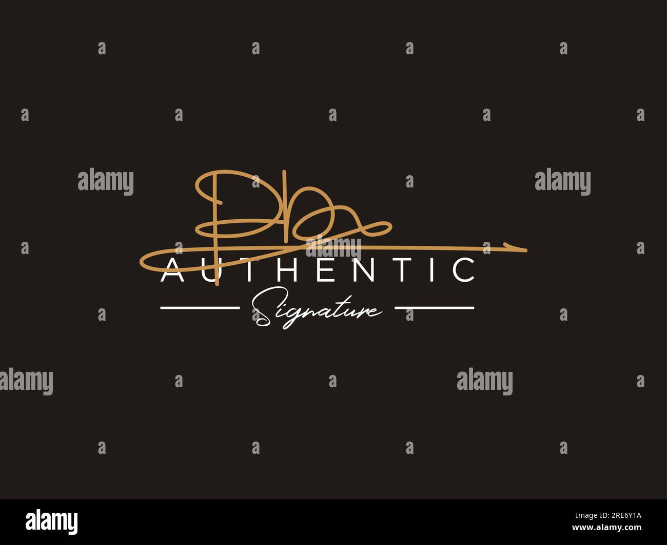 Vettore modello logo firma PB. Illustrazione Vettoriale