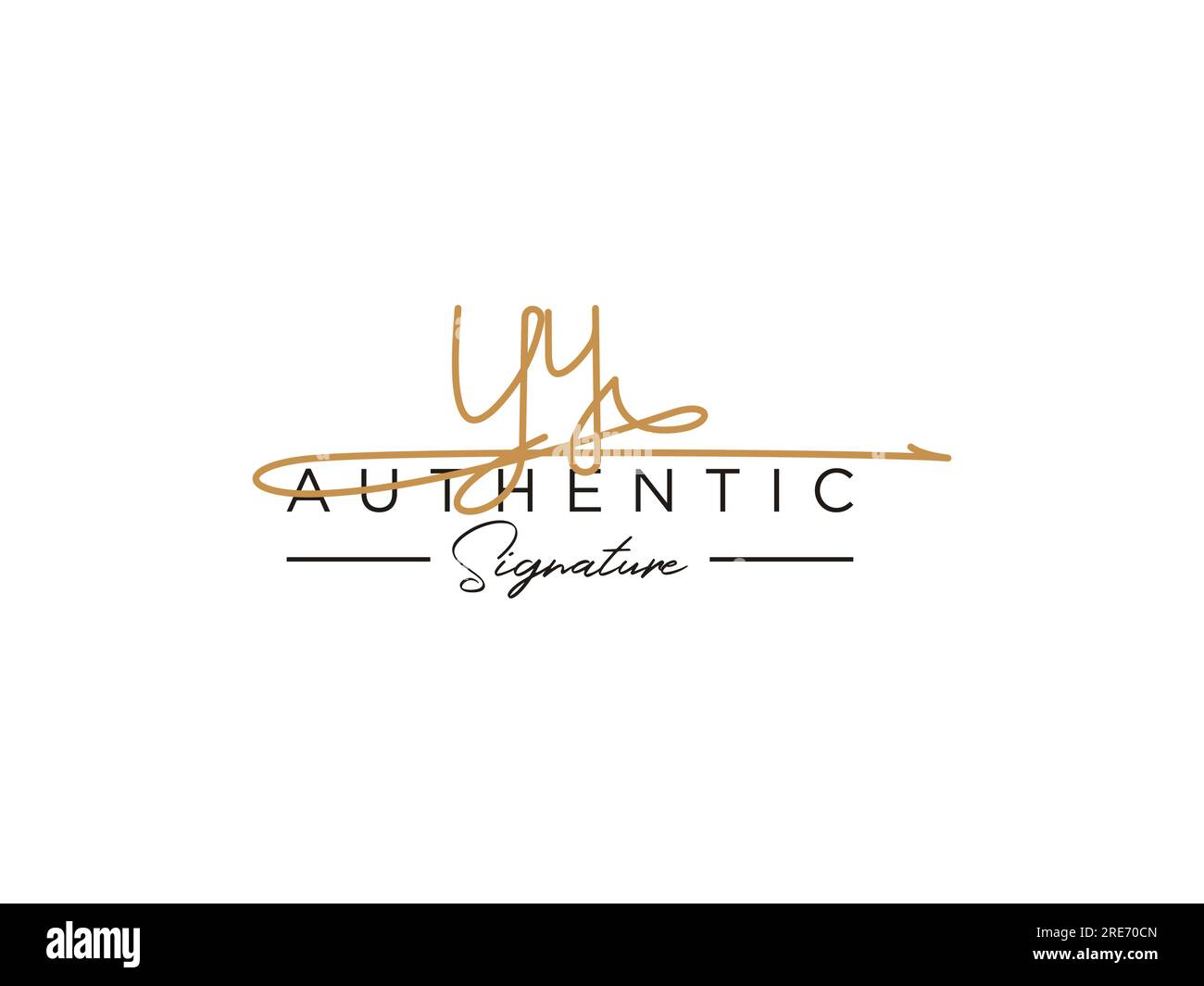 Vettore modello logo firma YYYY. Illustrazione Vettoriale