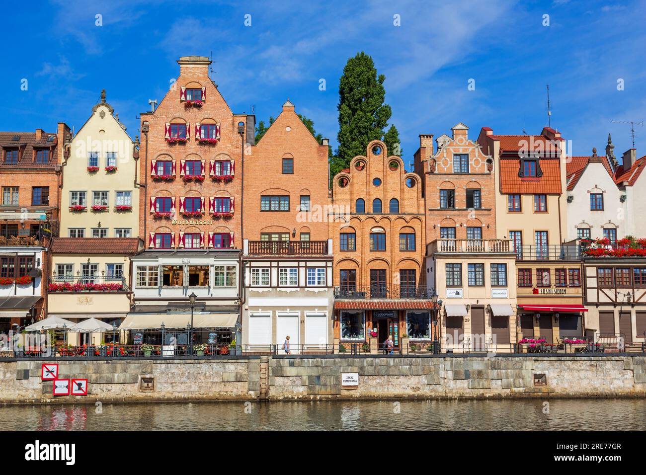 Riverfront, Dlugie Pobrzeze, Danzica, Polonia, Europa Foto Stock