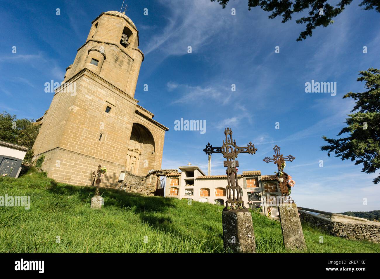 Chiesa di Santa Eulalia, classicismo gotico e rinascimentale. Monumento nazionale e proprietà di interesse culturale. Olsón, comune di Ainsa-Sobrarbe Foto Stock