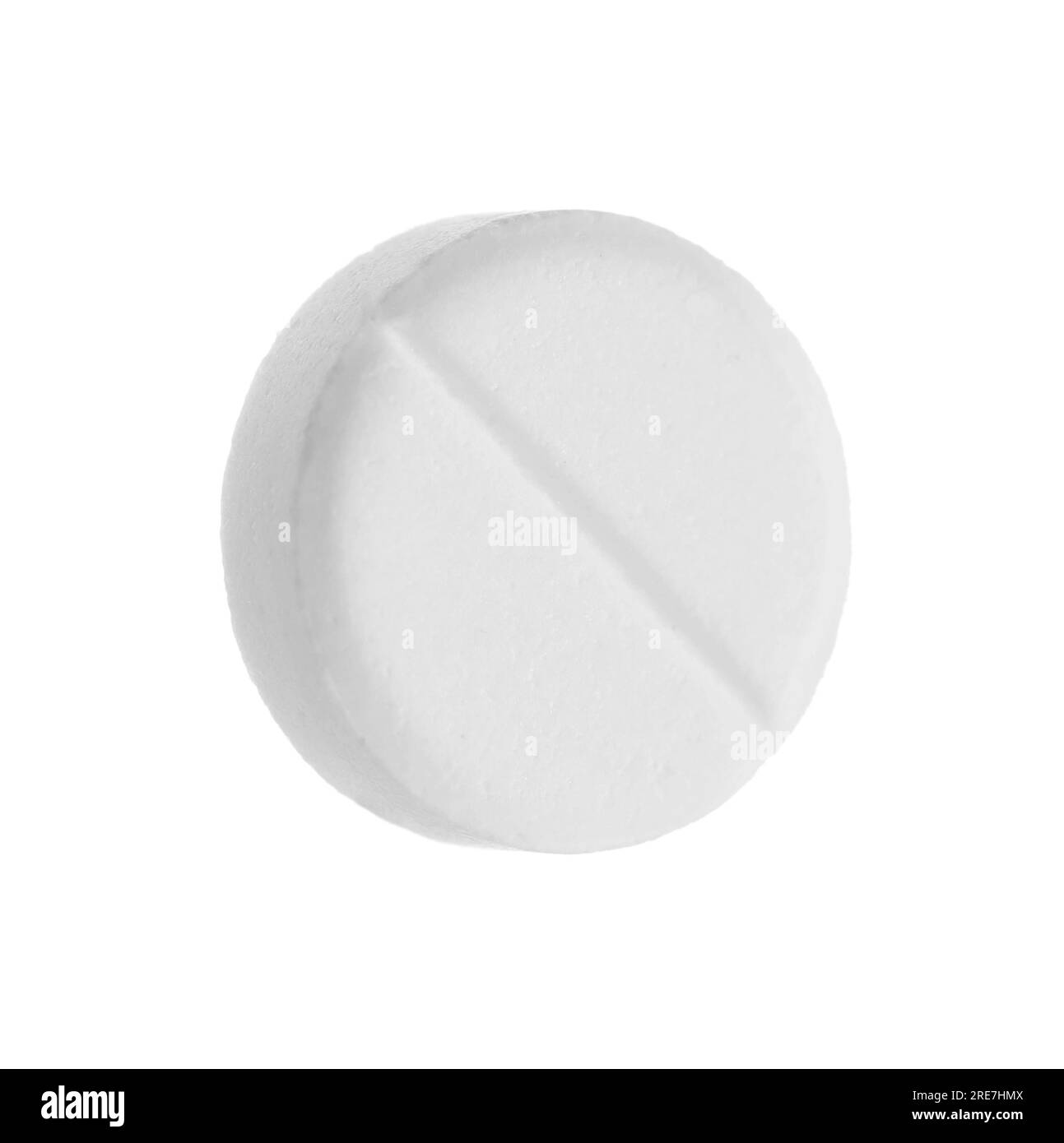 Una pillola isolata su bianco. Terapia farmacologica Foto Stock