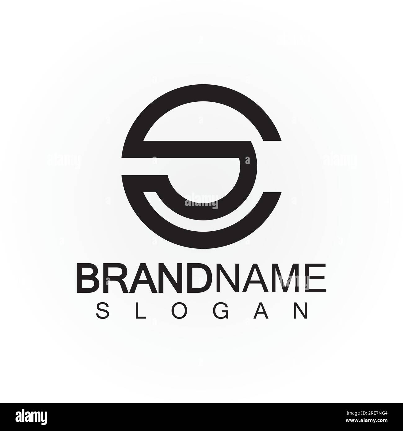 Lettere alfabetiche monogramma logo CS, SC, S e C, design elegante e professionale dell'icona Letter Illustrazione Vettoriale