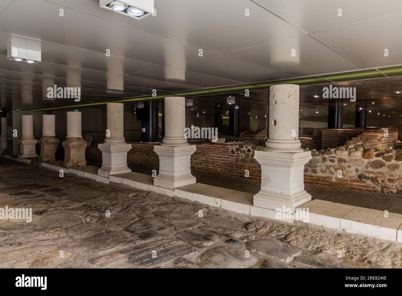 SOFIA, BULGARIA - 2 AGOSTO 2019: Scavi dell'antica città di Serdica nel centro di Sofia, Bulgaria Foto Stock