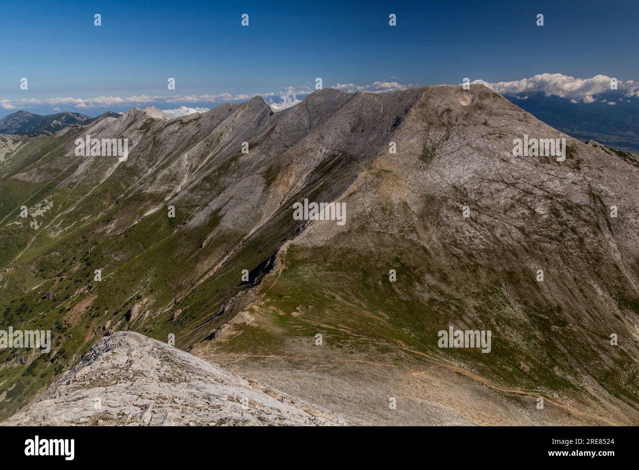 Cresta Koncheto sulle montagne Pirin, Bulgaria Foto Stock