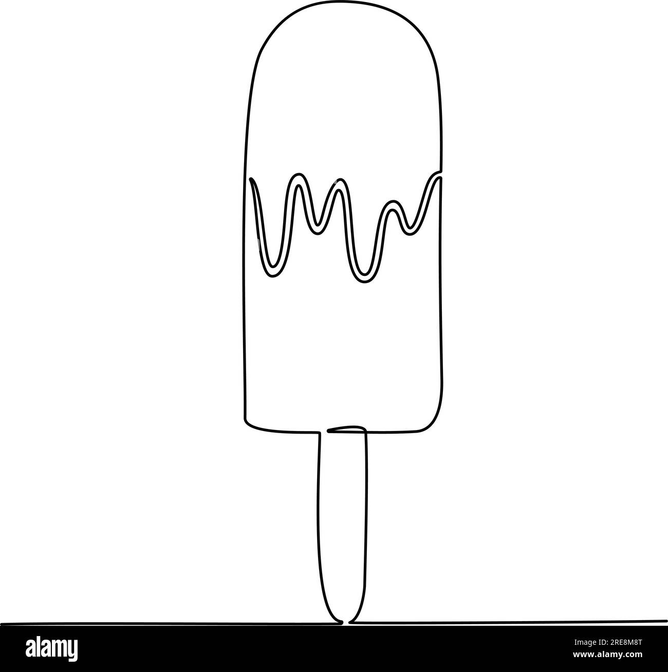 Linea continua di gelato. Illustrazione vettoriale Illustrazione Vettoriale