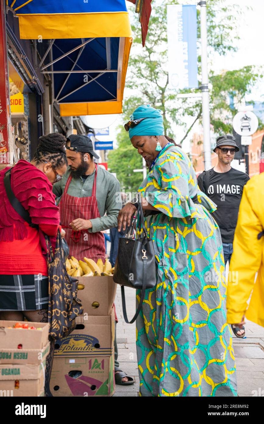 Patrimonio afro-caraibico a Peckham, nel sud di Londra, in Inghilterra. Foto Stock