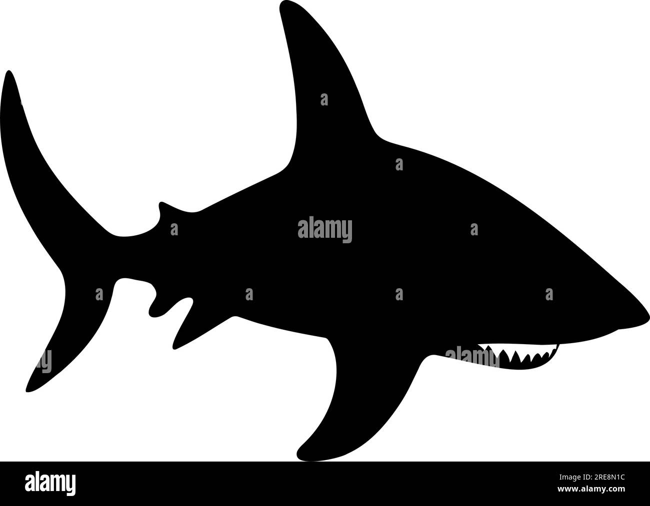 Silhouette di squalo. Illustrazione vettoriale Illustrazione Vettoriale