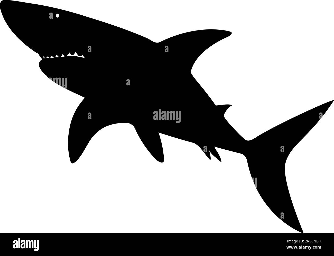 Silhouette di squalo. Illustrazione vettoriale Illustrazione Vettoriale