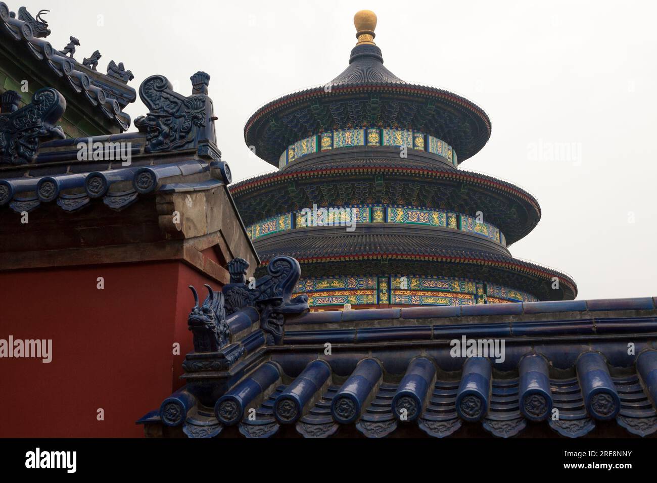 L'esterno/esterno della sala di preghiera per il buon raccolto, l'edificio più grande del complesso del Tempio del Paradiso a Pechino, RPC. Cina. (125) Foto Stock