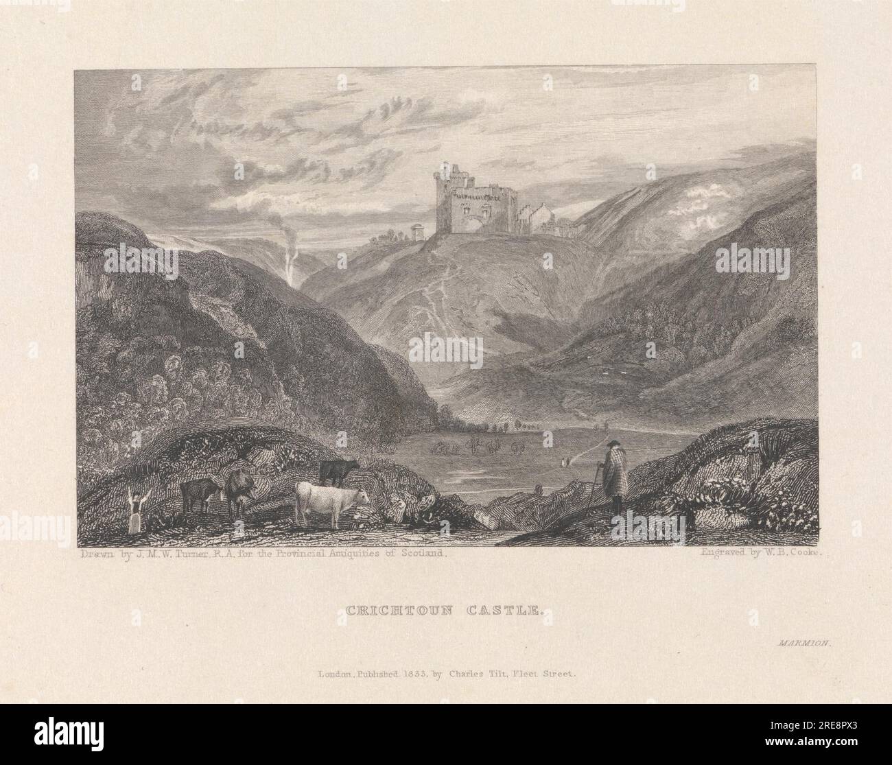 Castello di Crichtoun 1833 di William Bernard Cooke Foto Stock