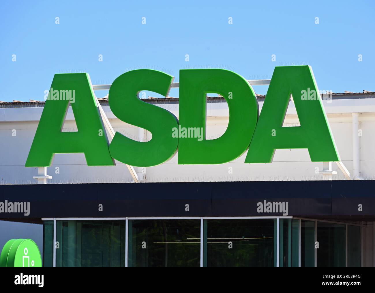 Logo ASDA Superstore. Spott Road, Dunbar, East Lothian, Scozia, Regno Unito, Europa. Foto Stock