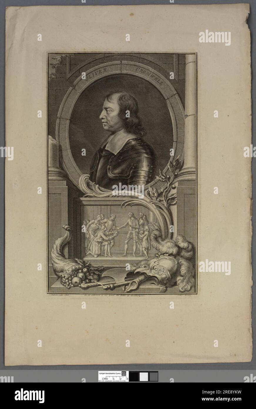 Oliver Cromwell circa 1745 di Jacobus Houbraken Foto Stock