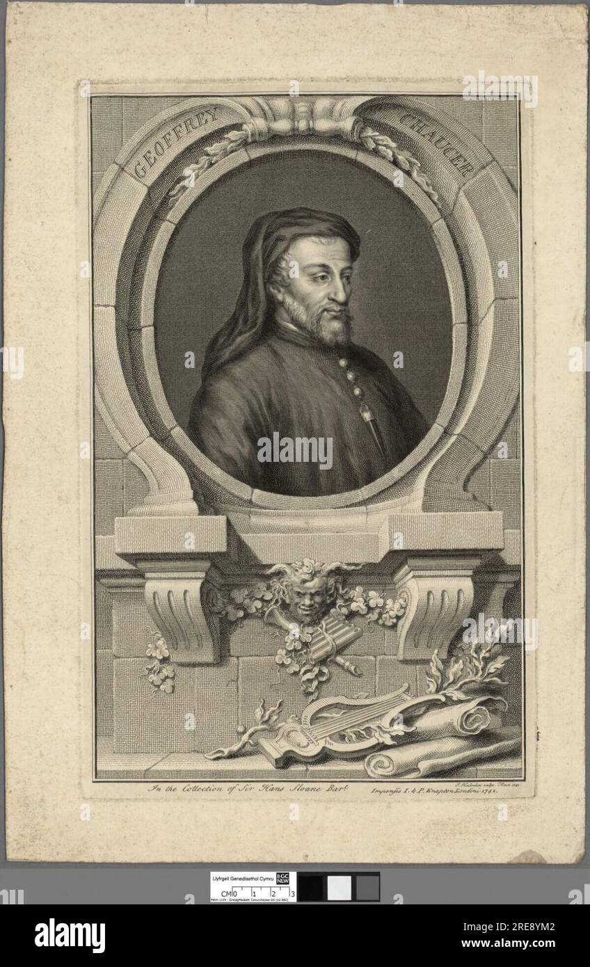 Geoffrey Chaucer 1742 di Jacobus Houbraken Foto Stock