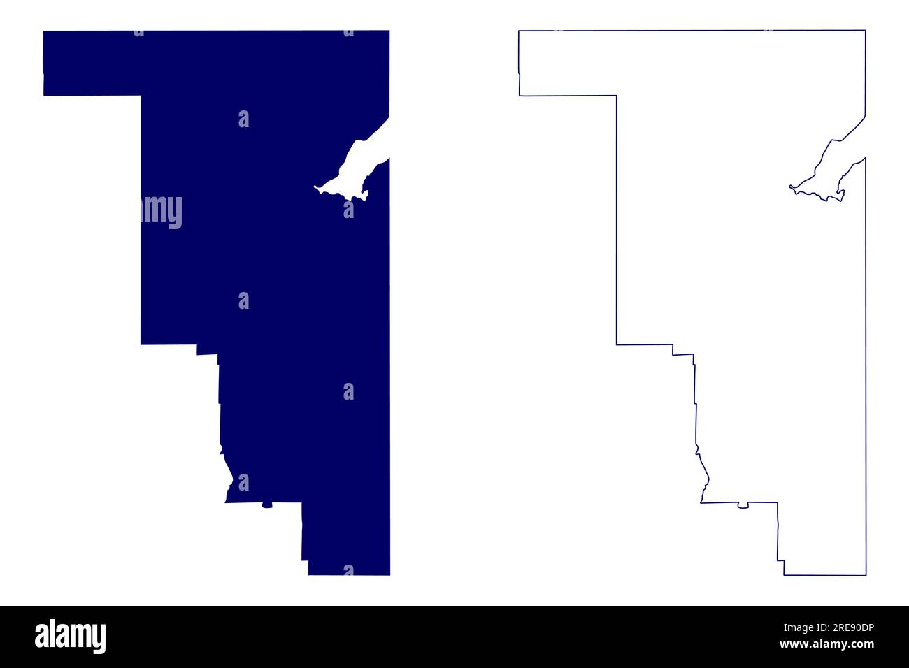 Divisione n. 16 (Canada, provincia di Alberta, Nord America), illustrazione vettoriale della mappa, mappa dello schizzo dello scribble, divisione censimento in Alberta Illustrazione Vettoriale