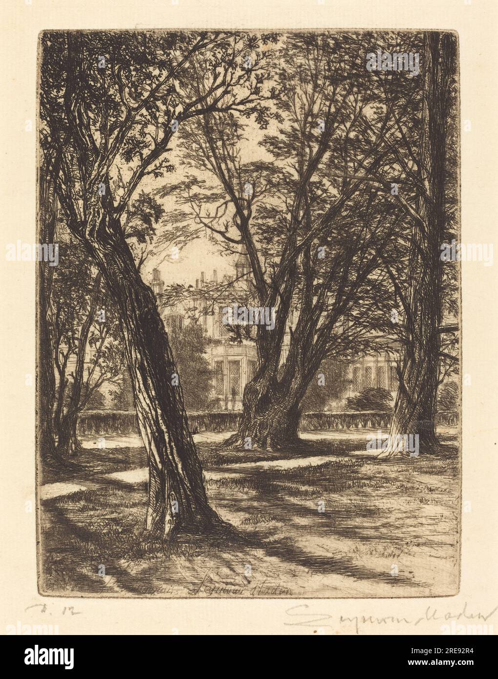 "Francis Seymour Haden, Kensington Gardens (The Small Plate), 1859, etching with drypoint, Gift of the Estate of John Ellerton Lodge, 1964.18.9" Foto Stock
