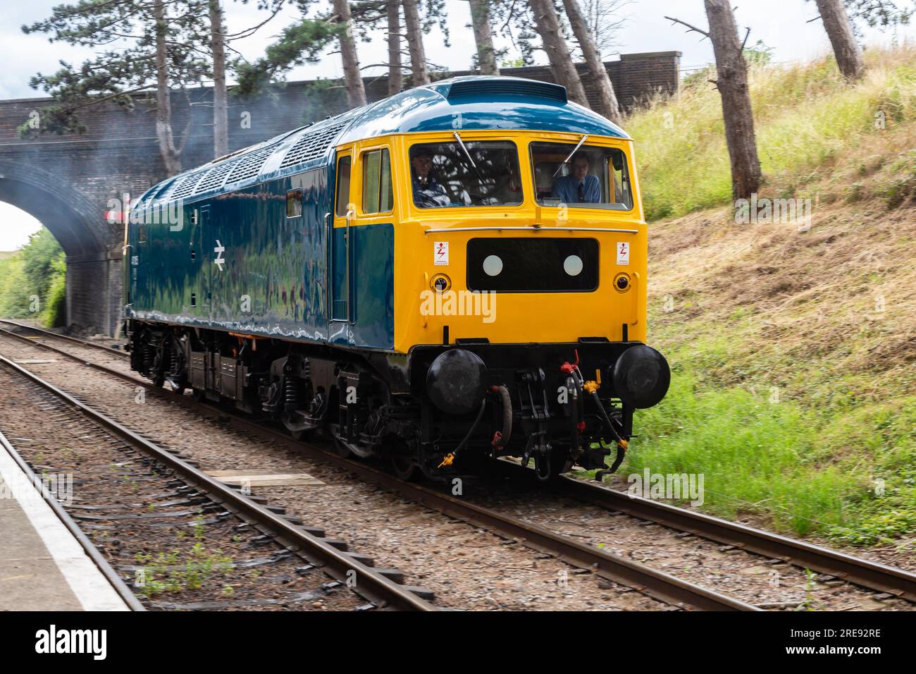 Numero 47105, locomotiva della British Rail Classe 47, gestita dalla Gloucestershire and Warwickshire Steam Railway, a Broadway, Worcestershhire, Inghilterra, U Foto Stock