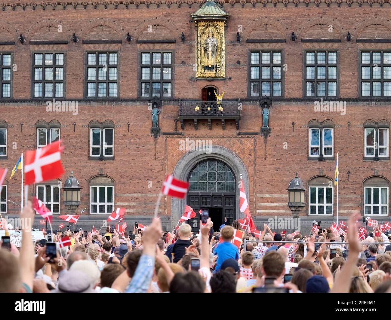 Celebrazione del vincitore del tour de france 2023 Jonas Vingegaard a Copenaghen, Danimarca Foto Stock