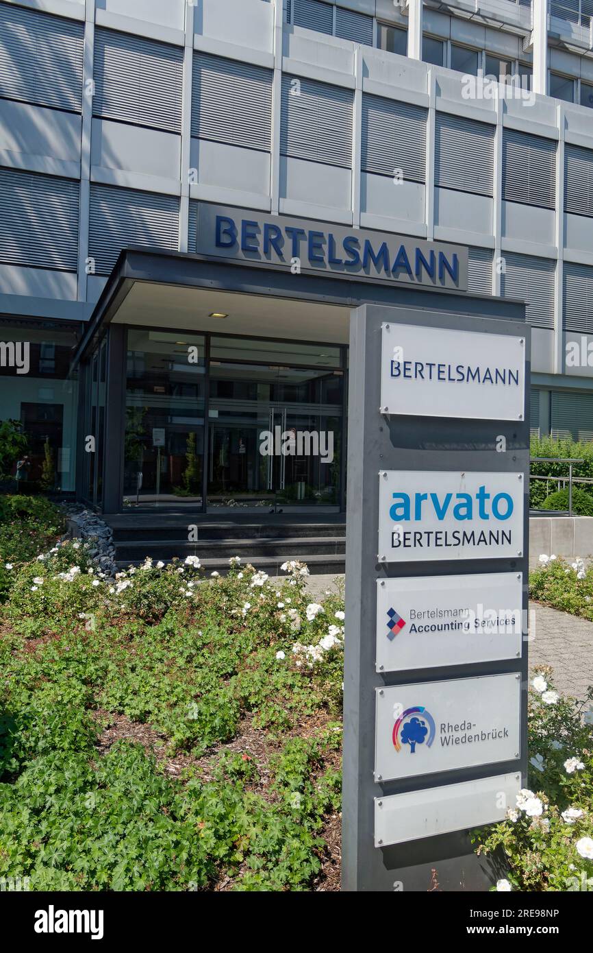 Bertelsmann Accounting Services, Avato Systems Digital, Serviceeinheit Global Business Services von Bertelsmann, Ringstrasse 16-20, Rheda-Wiedenbruec Foto Stock