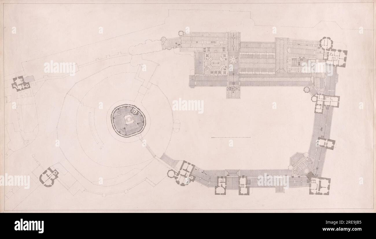 Castello di Windsor, Berkshire: Piano principale dopo il 1830 di Jeffry Wyatville Foto Stock