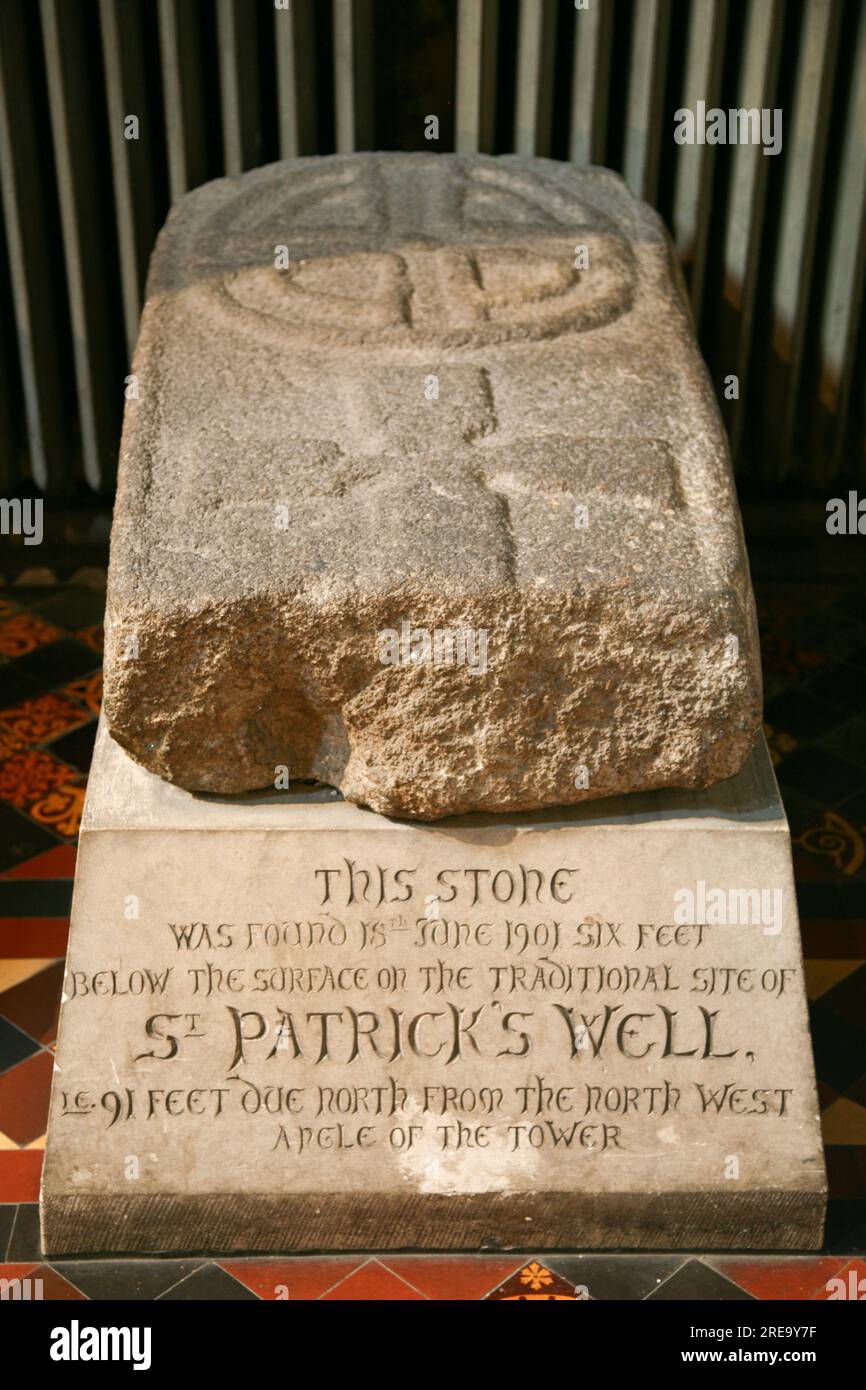 Saint Patricks Well Stone, Dublino, Irlanda. Foto Stock