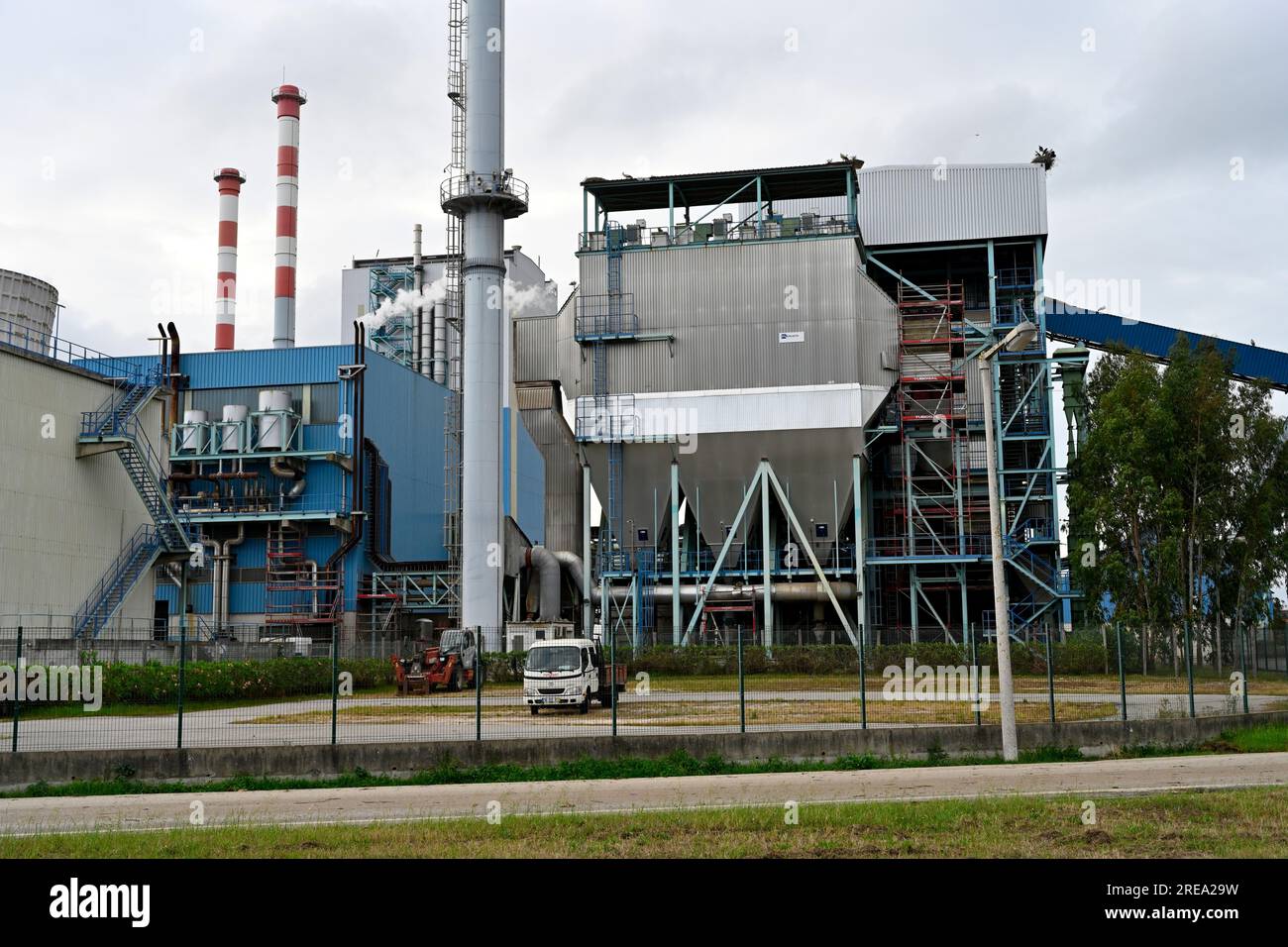 Cartiera industriale impianto di pasta di legno, The Navigator Company, Cacia, Portogallo Foto Stock