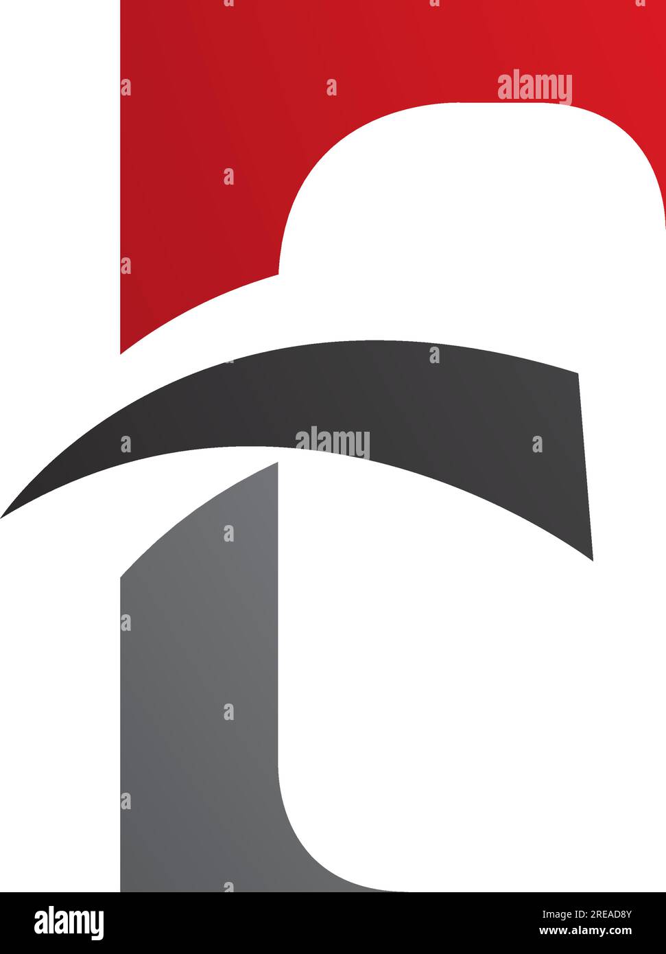 Icona F rossa e nera con punte Pointy su sfondo bianco Illustrazione Vettoriale