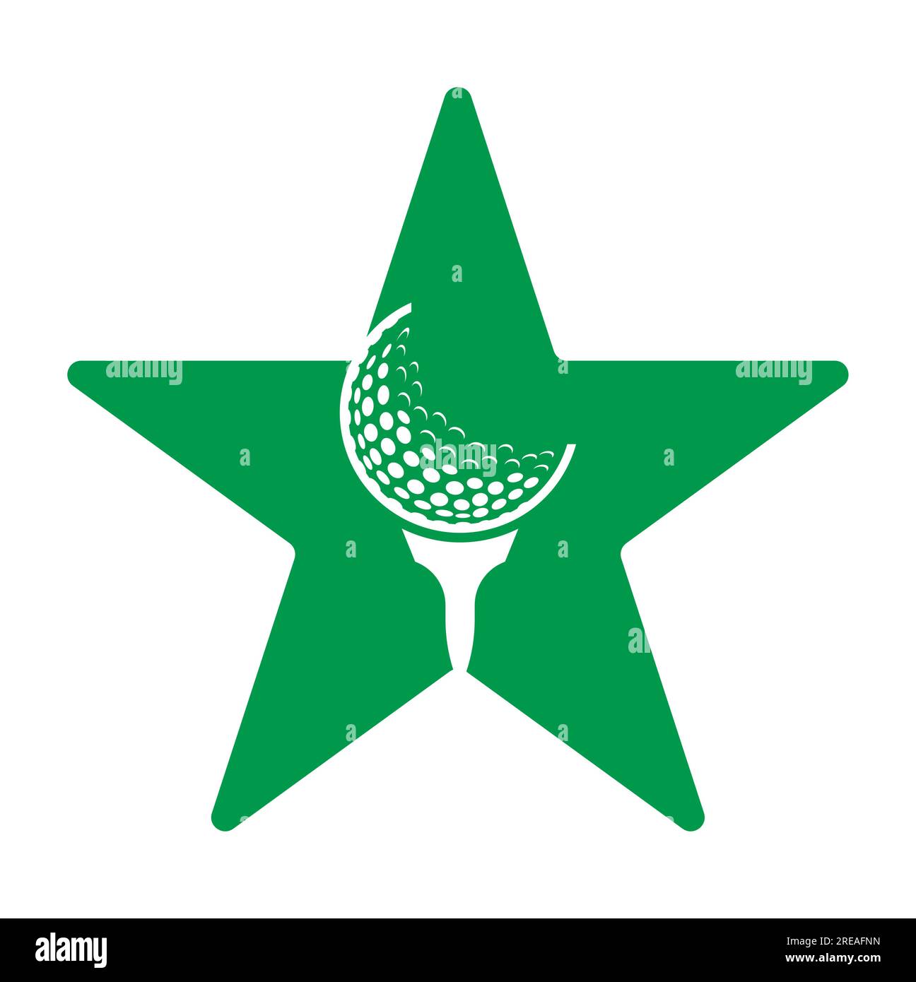 Vettore modello disegno logo golf. Illustrazione Vettoriale