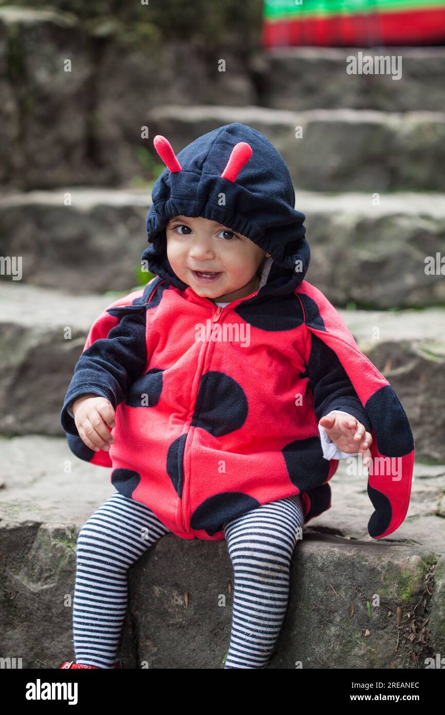 Bambina che indossa un costume da coccinella. Concetto di Halloween Foto  stock - Alamy
