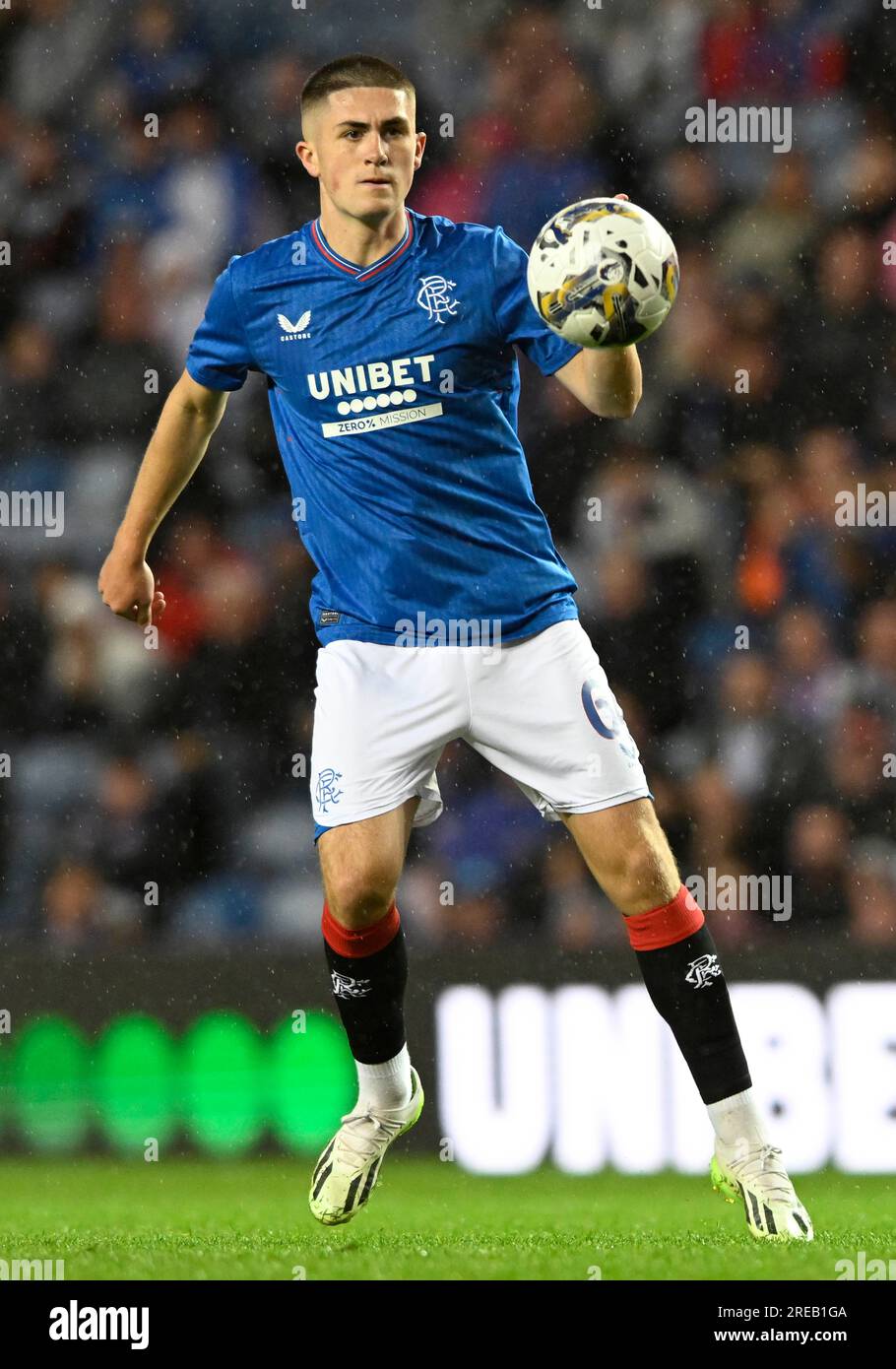 Glasgow, Regno Unito. 26 luglio 2023. Bailey Rice of Rangers durante la partita amichevole di pre-stagione all'Ibrox Stadium, Glasgow. Il credito fotografico dovrebbe leggere: Neil Hanna/Sportimage Credit: Sportimage Ltd/Alamy Live News Foto Stock