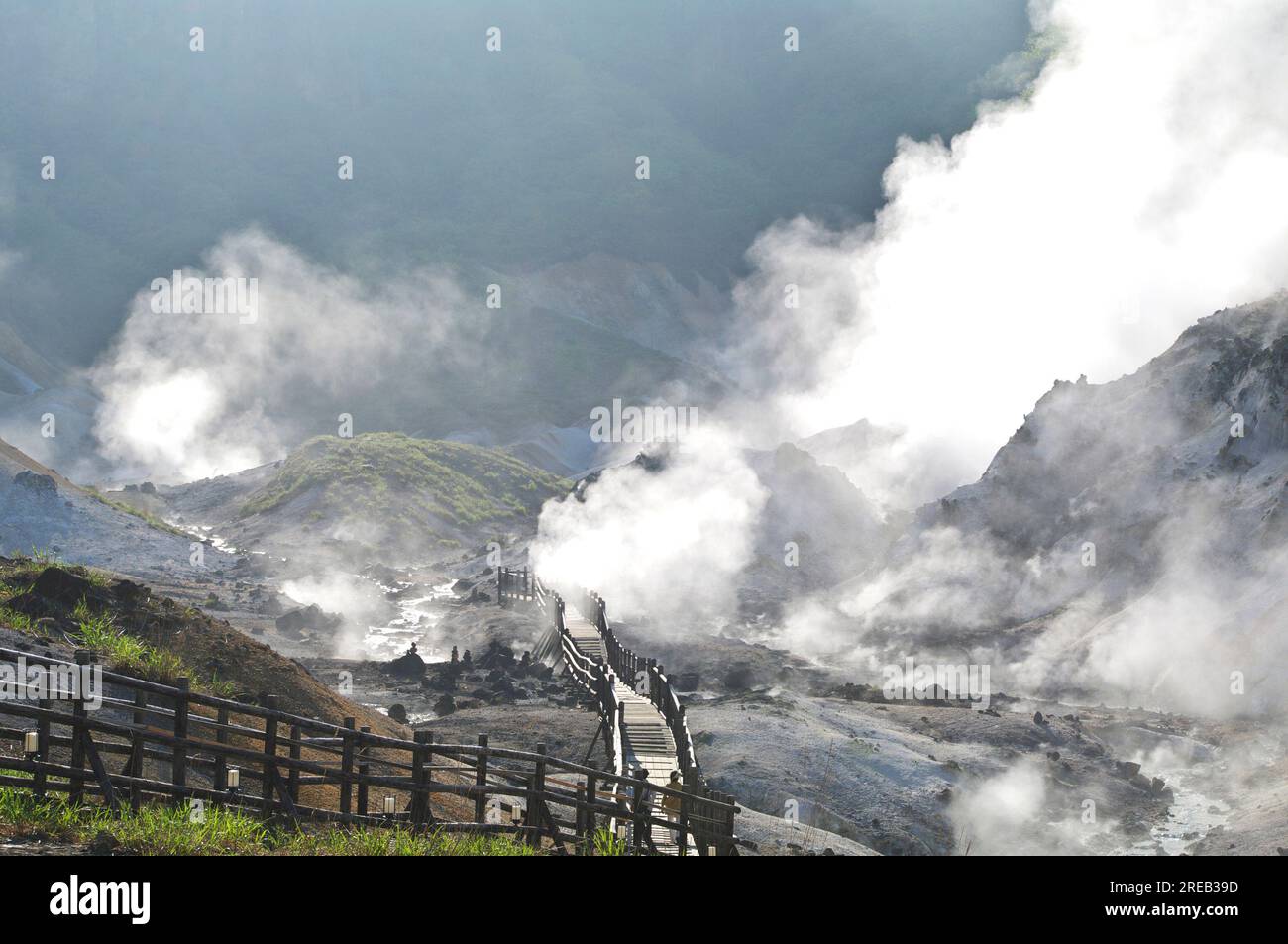 Noboribetsu Onsen Valle dell'Inferno Foto Stock