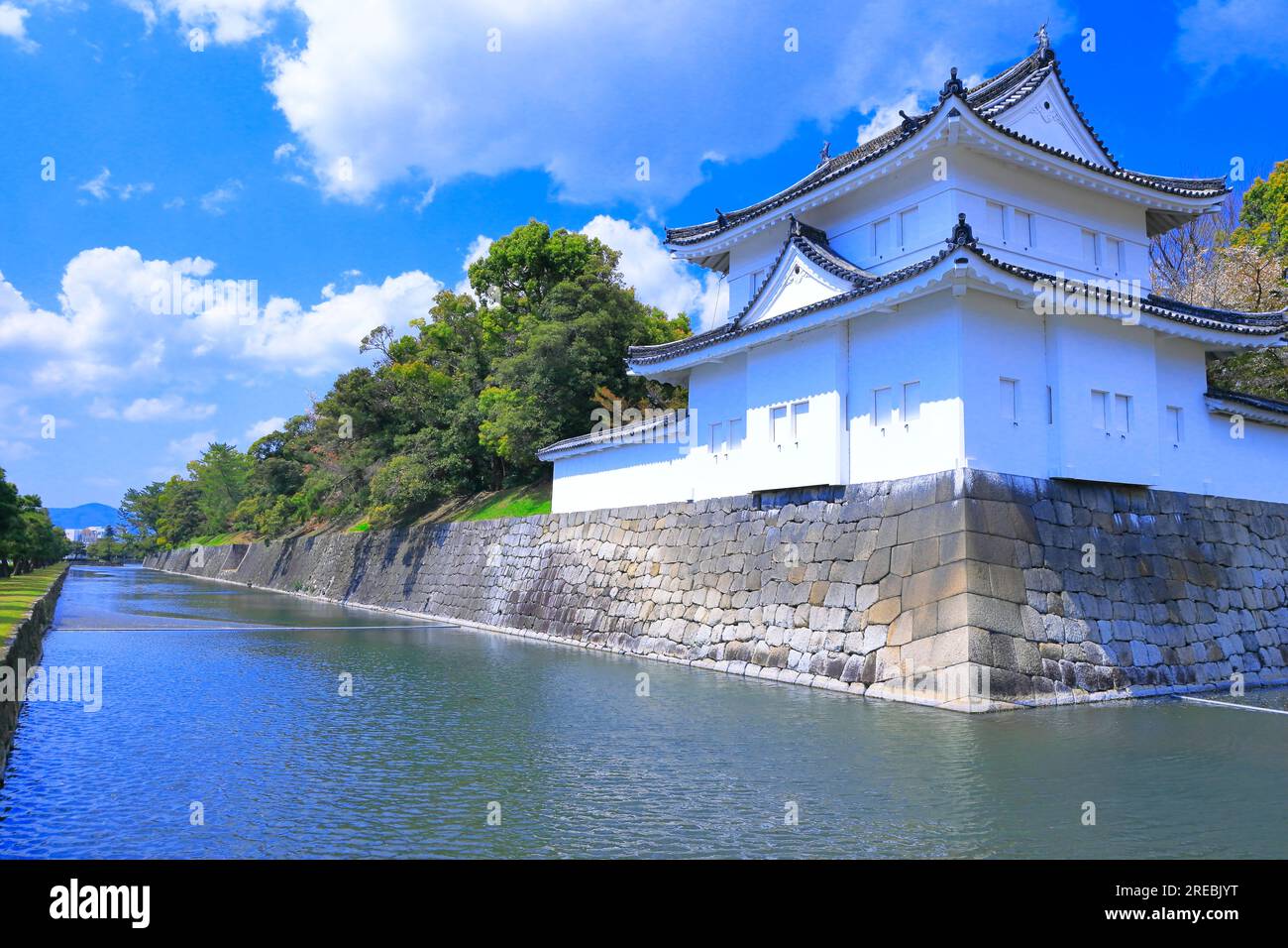Castello Nijo e fossato in primavera Foto Stock