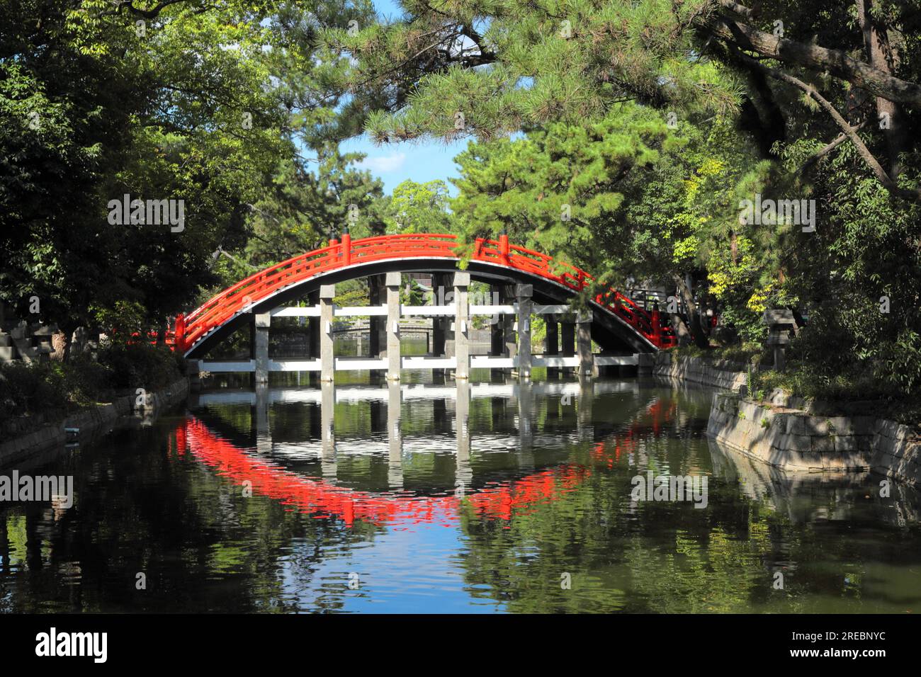 Ponte anti-Bashi del Santuario di Sumiyoshitaisha Foto Stock