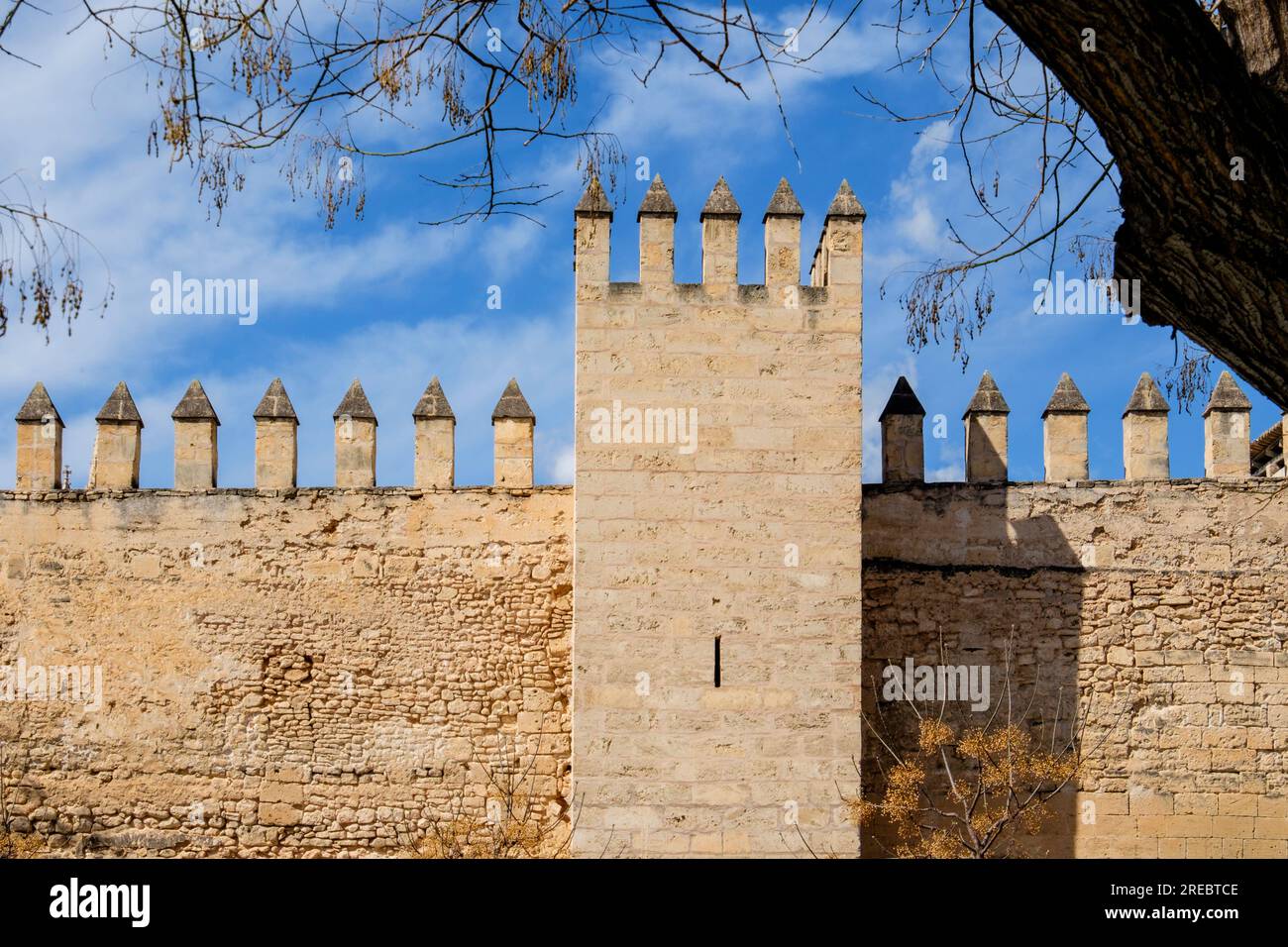 murallas de la porta del Camp, antiguo recinto fortificado musulmán de los siglos XI y XII, Palma, Maiorca, Isole baleari, Spagna Foto Stock