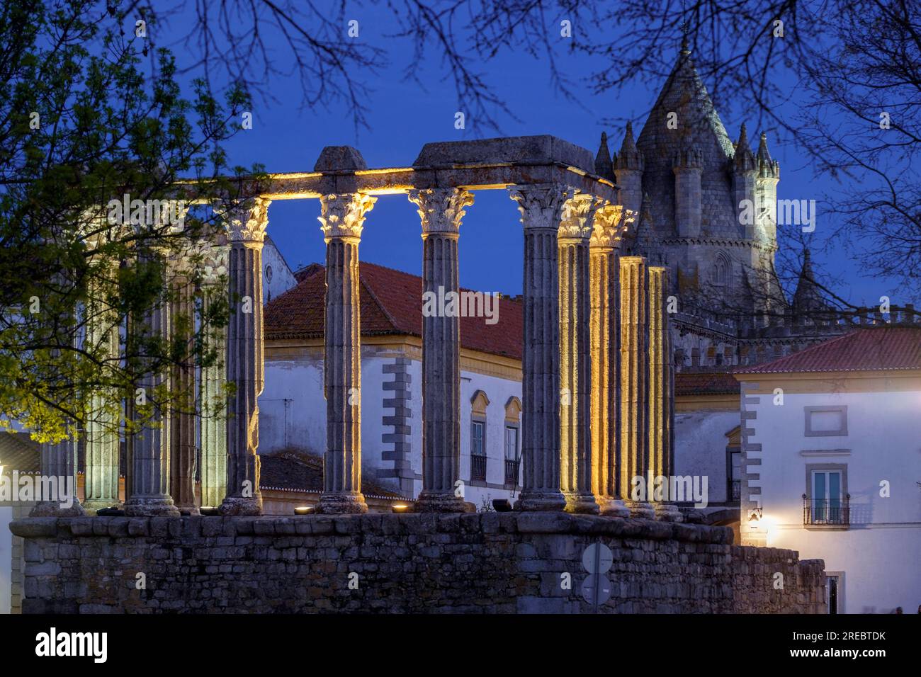 Templo romano de Évora, Templo de Diana, siglo i a.c., Évora, Alentejo, Portogallo Foto Stock