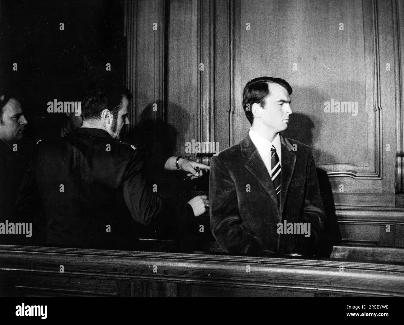 Weil, Ekkehard, * 1948 / 1949, tedesco neonazista, come imputato al processo per l'attacco al cenotafio sovietico nel Tiergarten, SOLO PER USO EDITORIALE Foto Stock
