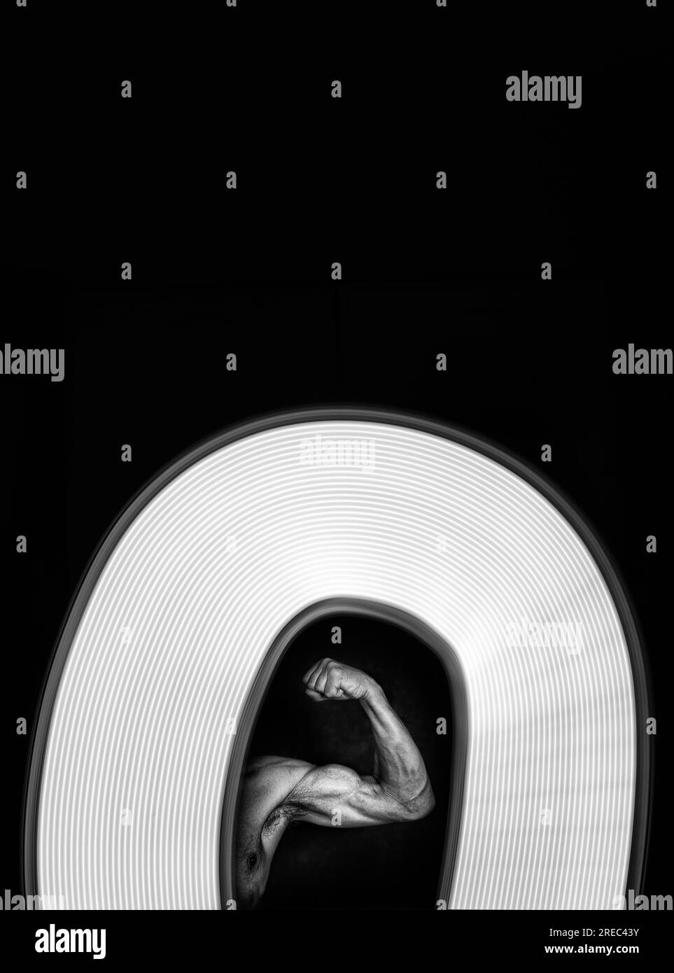 muscolo bicipite forte Foto Stock