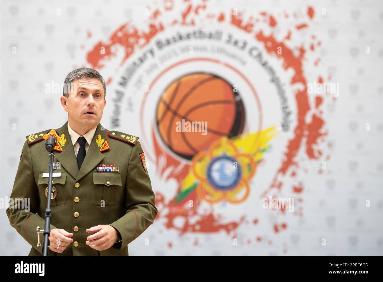 2023 07 25. Campionato mondiale di pallacanestro 3x3 militare a Vilnius. CISM. Foto Stock