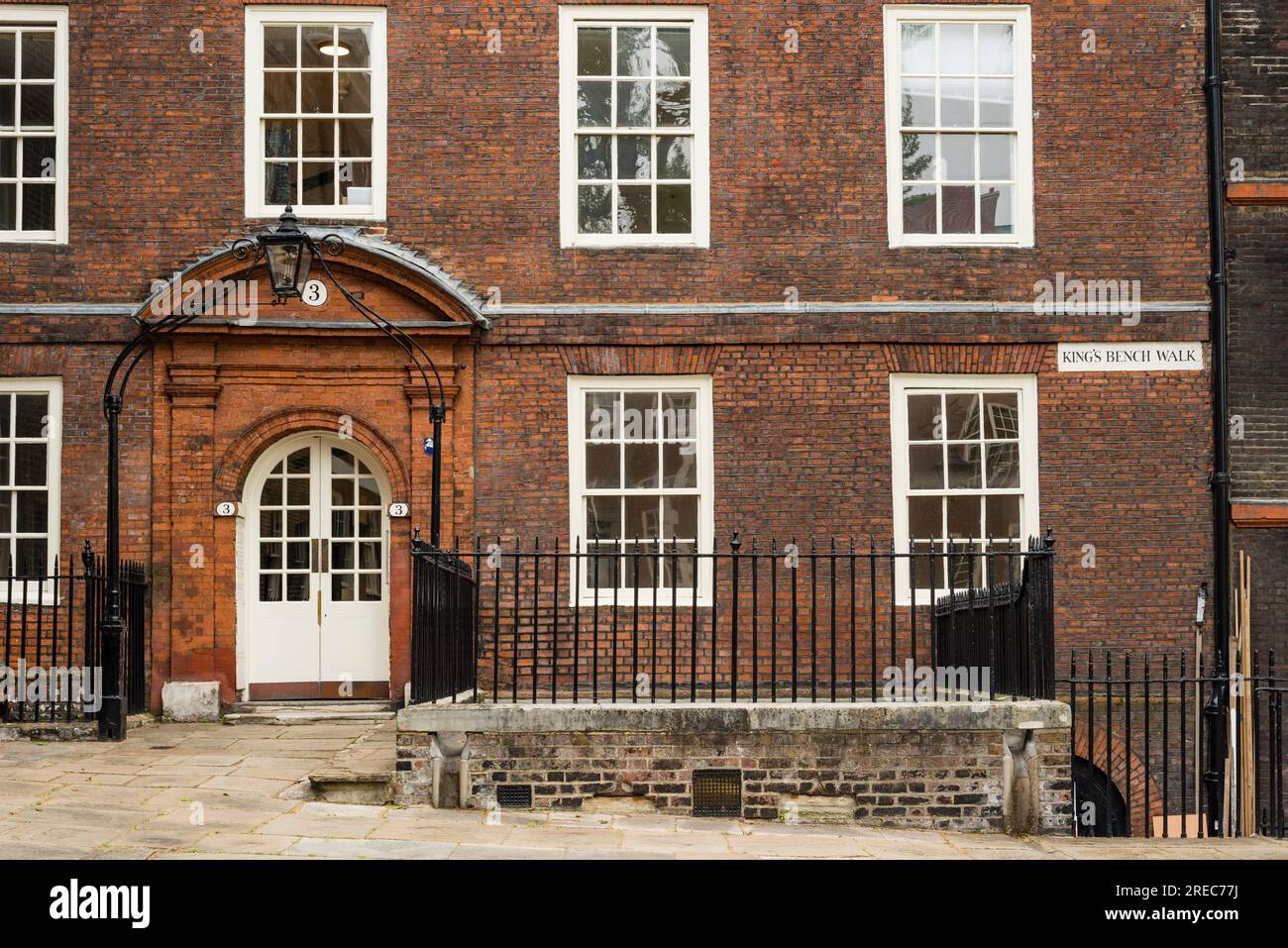 King's Bench Walk, Inner Temple, Barristers' Chambers Building, Londra, Regno Unito Foto Stock